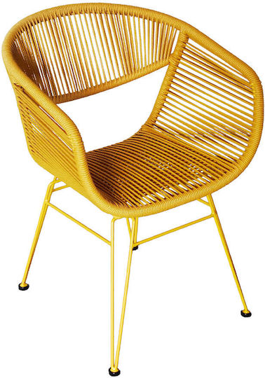 Gartenstuhl Rattan Pagusa Senfgelb 60x62x80 cm