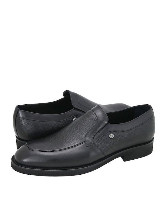 GK Uomo Herren-Loafer aus Leder in Schwarz
