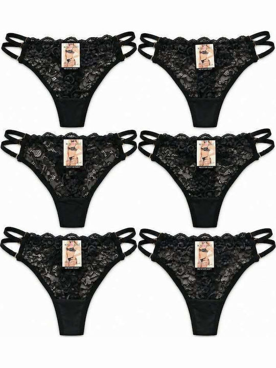 Rosa Junio Women's String MultiPack Black