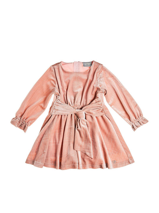 Rosa Samtkleid für Mädchen