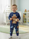 Kinder Jogginganzug mit Sweatshirt, Blau mit Beige