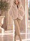 Kurzer Damenpelz Beige