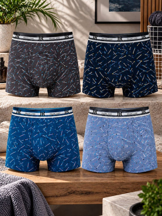GERUI ROU Men's Multicolour Printed Boxers 4-Pack