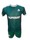 Kids PAO Football Kit Green White No Name 101026-09