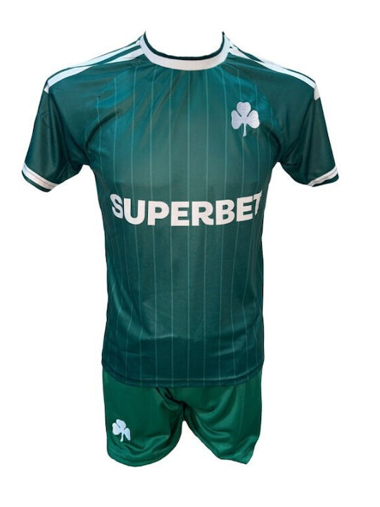 Kids Panathinaikos Tetteh Football Kit Green White 101026-10