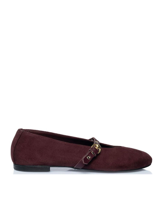 Sante Leder Damen Ballerinas Burgundisch