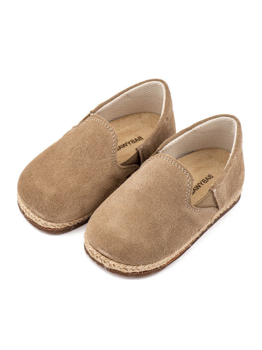 Babywalker Espadrile de Botez din Piele Bej