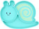 Melii Детска Чиния за Хранене Snail от Силикон Синя