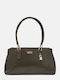 Croco Handtasche aus Stoff für Damen mit Kroko-Muster in Khaki