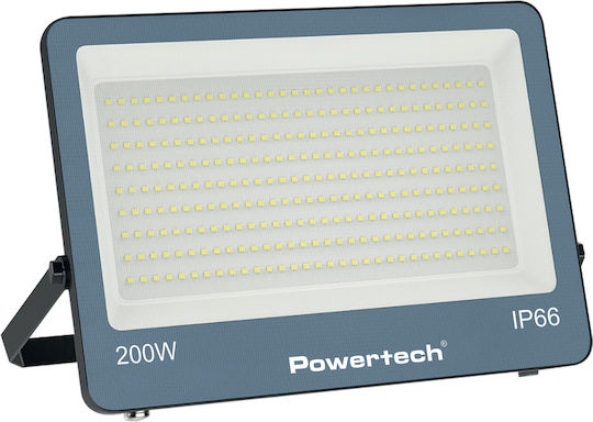 Powertech Влагоустойчив LED Прожектор 200W Неутрално Бяла Светлина 4000K IP66