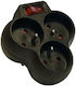Connect It Konnoc Dx-fb03k 3-way Round Socket Splitter Switch Black