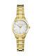 Women's Battery-Powered Watch with Gold Stainless Steel Bracelet
