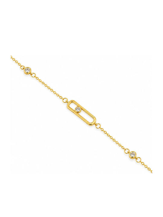 Ios Women's Chain Bracelet in Gold-Plated Silver with Zircon