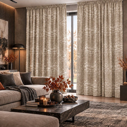 Kraft World Завеса с Перделък в Бежово 270x270 см.