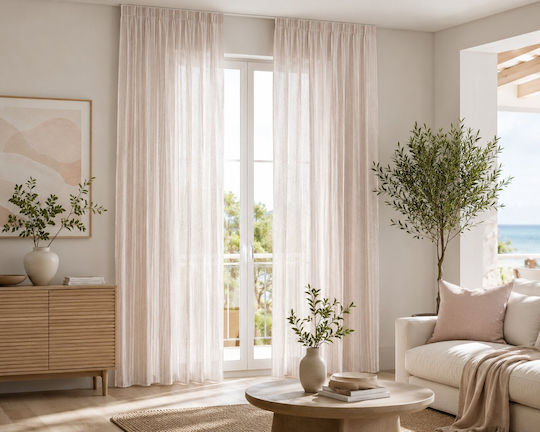 Kraft World Завеса с перделък розова 270x270 см.