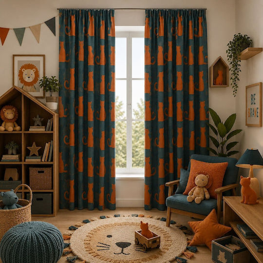 Kraft World Завеса с Перделък Синя 270x280см