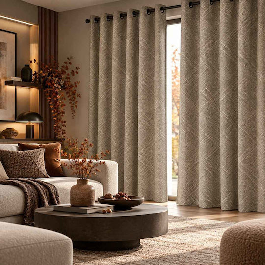 Kraft World Завеса с капси Кафява 270x270см