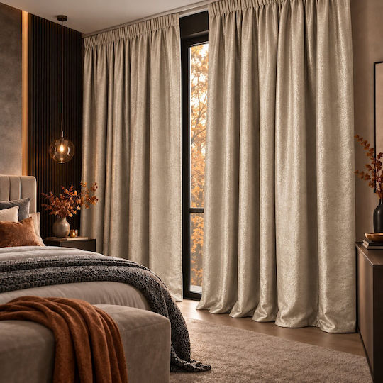 Kraft World Завеса с Перделък в Бежово 270x270 см.