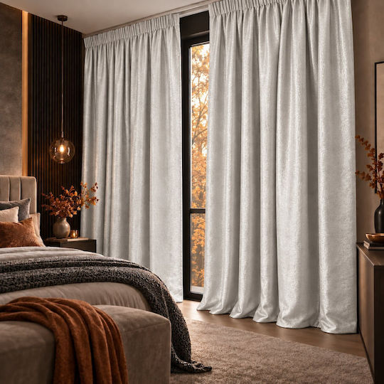 Kraft World Бяла Завеса с Перделък 270x270 см Kraft World Бяла Завеса с Перделък 270x270 см