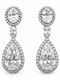 925 Silver Dangle Earrings with White Stones Skpk0017
