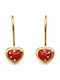 9K Gold Heart Dangle Earrings Sk157afr