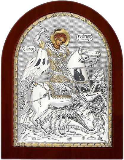 Silver Icon 26x31 Saint George Me60-010