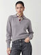 Women's Long Sleeve Grey Blouse