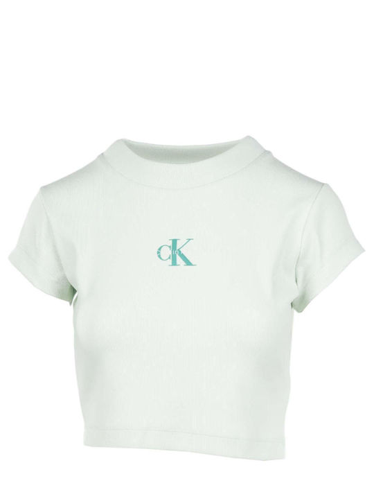 Calvin Klein Tricou Crop Damă Verde