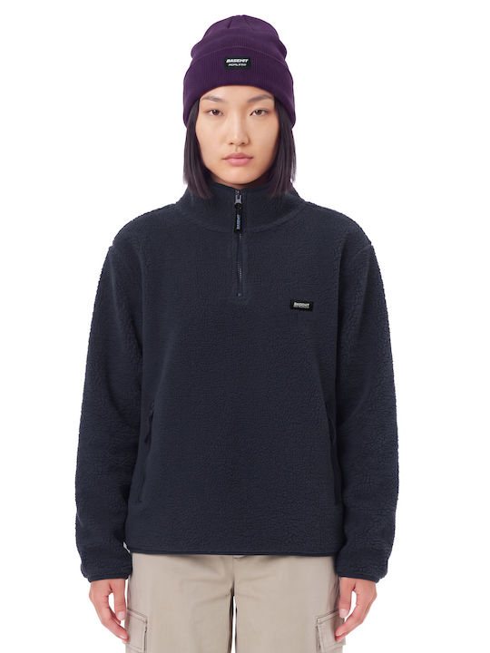 Χειμερινή Γυναικεία Fleece Μπλούζα με Φερμουάρ Μπλε