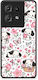 Smartfits Pink Florals Puppies Bunnies on White Motorola Edge 50 Case