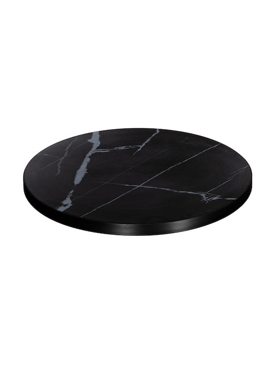 HomeMarkt Blat de masă rotund din aluminiu negru 60x60cm HM6652.03