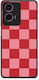 Smartfits Rot-Rosa Gestreifte Karierte Motorola G24 Hülle