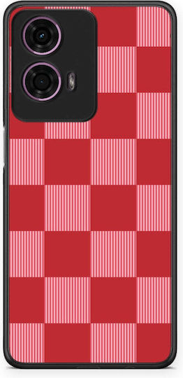 Smartfits Rot-Rosa Gestreifte Karierte Motorola G24 Hülle