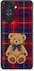 Smartfits Teddy Bear On Red Navy Tartan Huawei Nova 10 Θήκη
