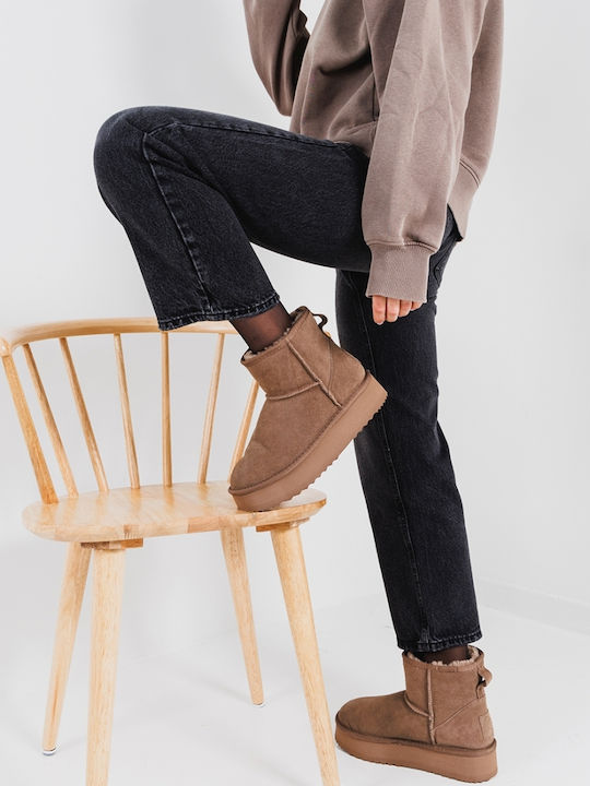 Kelara Lederne Damen-Stiefeletten in Cognac