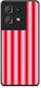 Smartfits Rot-Rosa Vertikale Nadelstreifen Motorola Edge 50 Hülle
