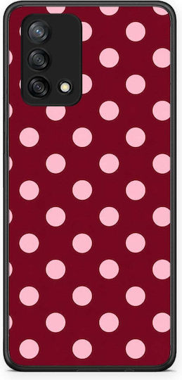 Smartfits Pink Polka Dots On Burgundy Oppo A74 4g Θήκη