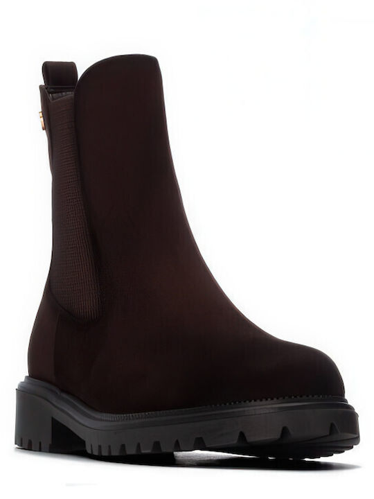 Xti Suede Γυναικεία Μποτάκια Brown