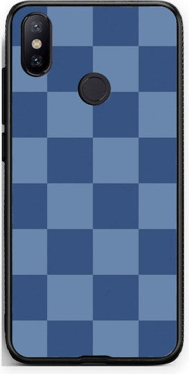 Smartfits Husă Denim Albastră cu Model în Carouri pentru Xiaomi Mi A2