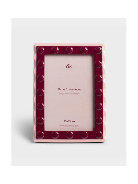 &Klevering Plastic Photo Frame with Pink Frame