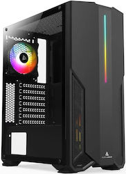 AlphaGear Primalist Gaming Midi Tower Computer Case with RGB Lighting Black