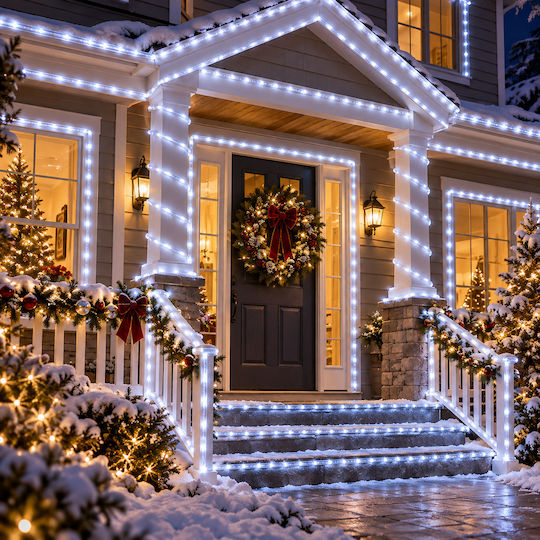 300 Bulb Christmas Tube Lights Cold White 15m IP44