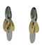 Steel Earrings Petal Layered Design Silver Gold
