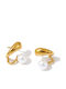 Gold Steel Pearl Earrings B3105 Gold