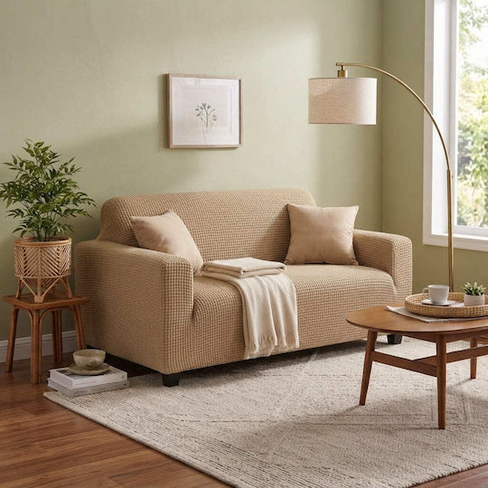 Kraft World Elastische Abdeckung Für Zweisitziges Sofa Beige