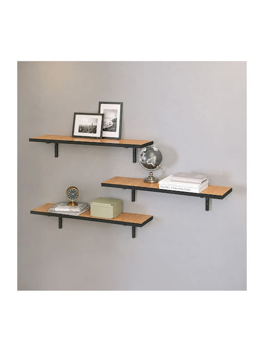 Versa Wandregale in Pine Oak (3 Stk.) 80x19x17 cm