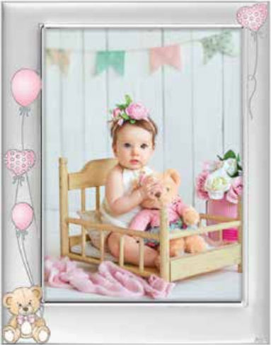 ZEP Children’s Photo Frame Silver Pink 10x15cm