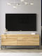 Viana TV Stand in Metal & Wood Beige L120xW35.5xH46.3cm