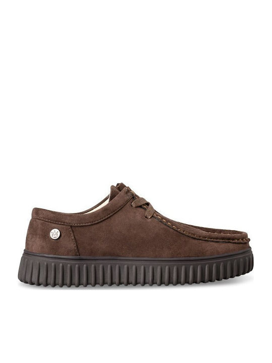 Suede Γυναικεία Loafers σε Καφέ Χρώμα