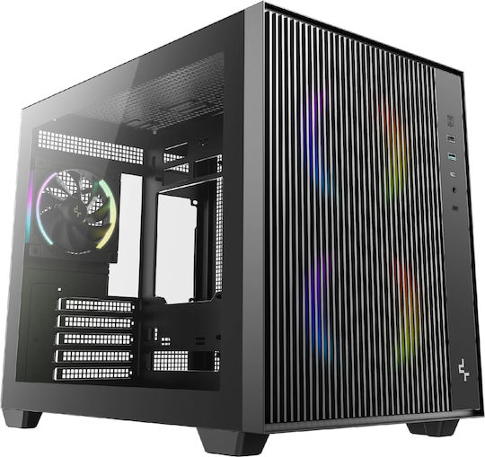 CG330 MESH 3F Gaming Micro Tower Computer Case with Side Window and ARGB Lighting Black